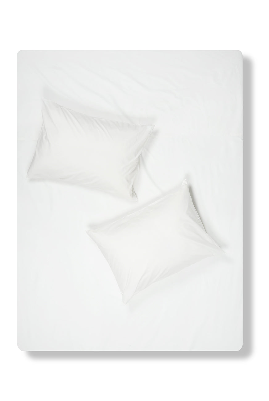 Percale Cotton Summer Cuff Sheet – White / White – ZigZagZurich