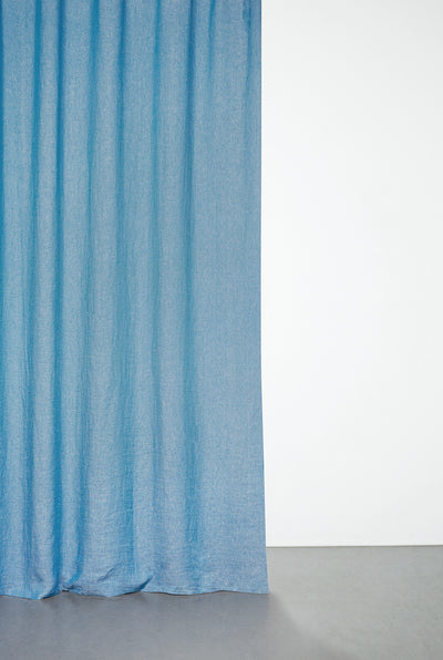 Linen Curtains Two Tone Stonewashed in Blue
